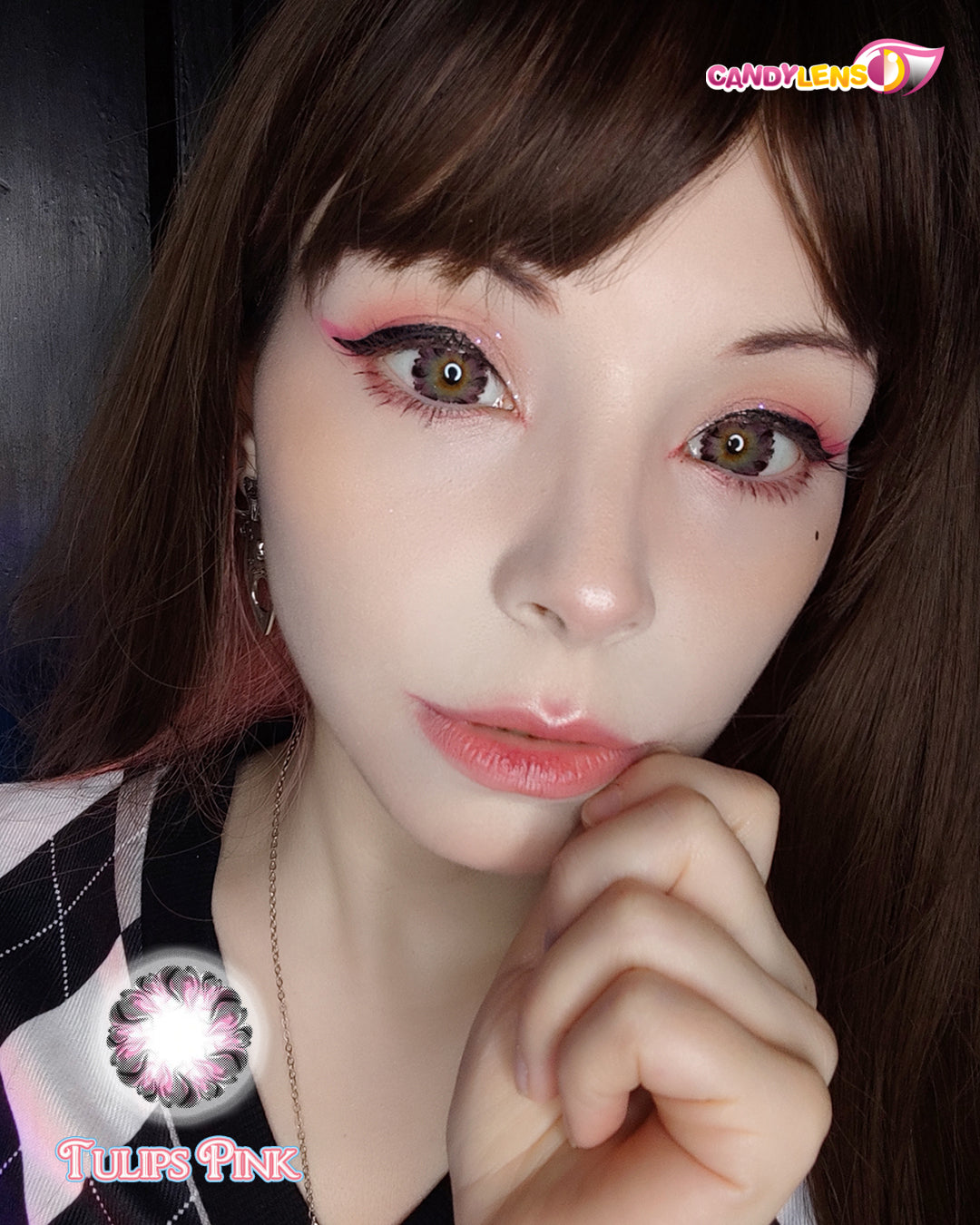 pink contacts on light eyes