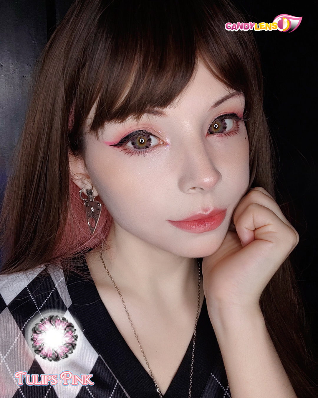 tulip pink contacts on light eyes