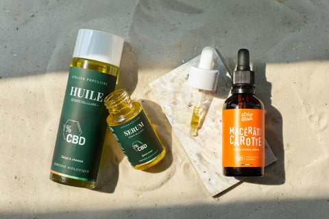 Cosmétiques CBD et macérat de carotte bio