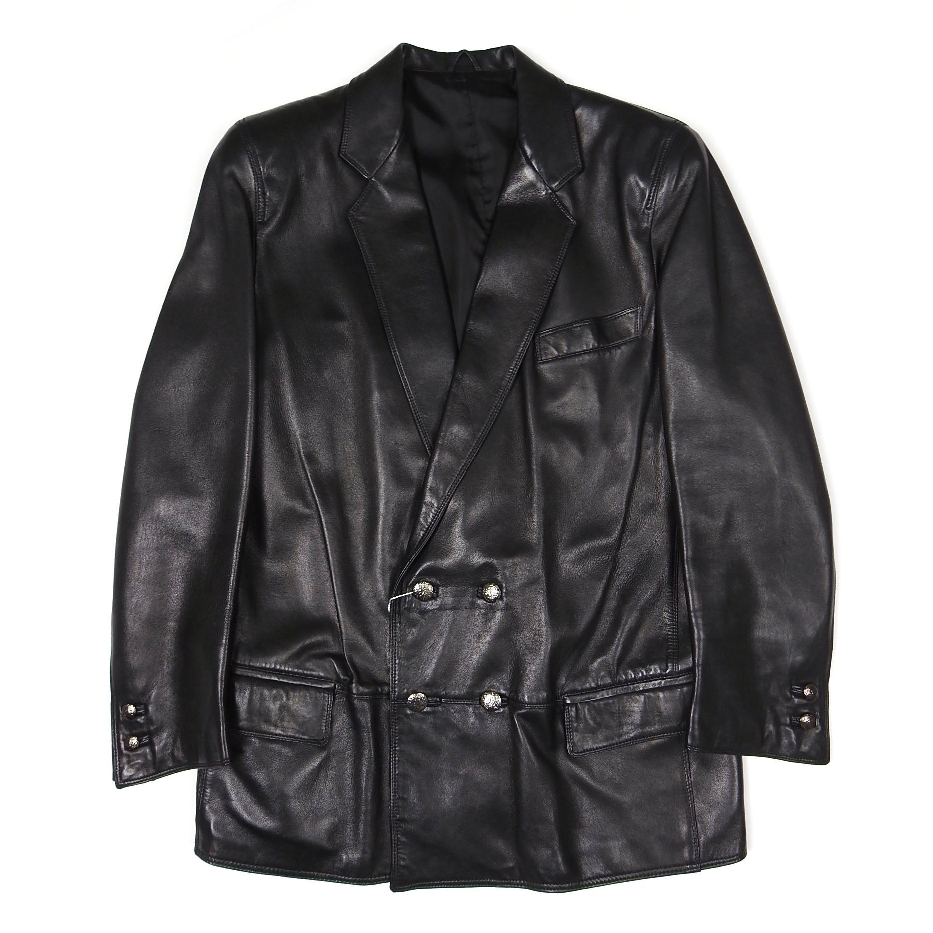 Gianni Versace Vintage Leather Jacket Size 48