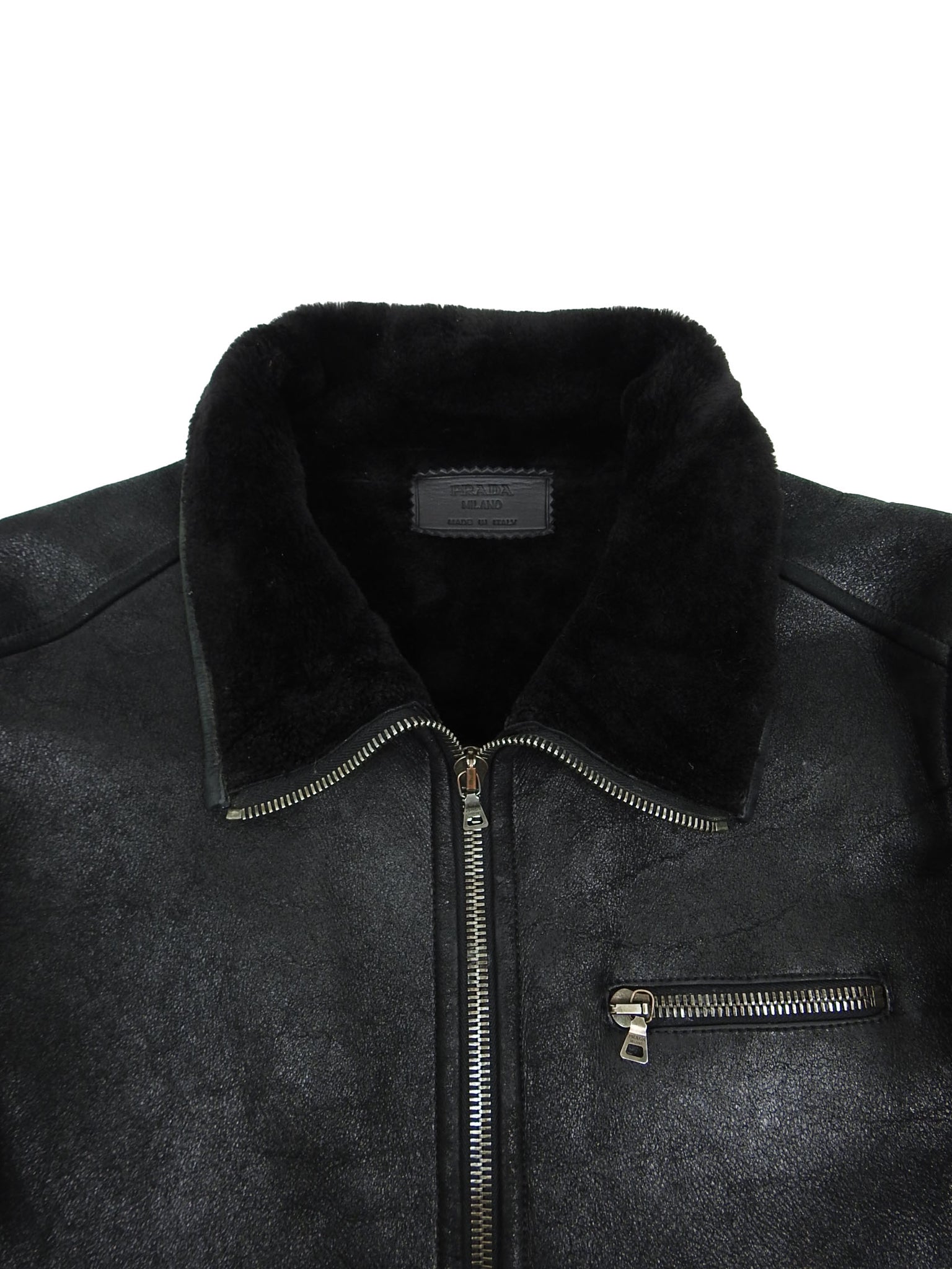 Prada Black Shearling Jacket Size 52 – I Miss You MAN