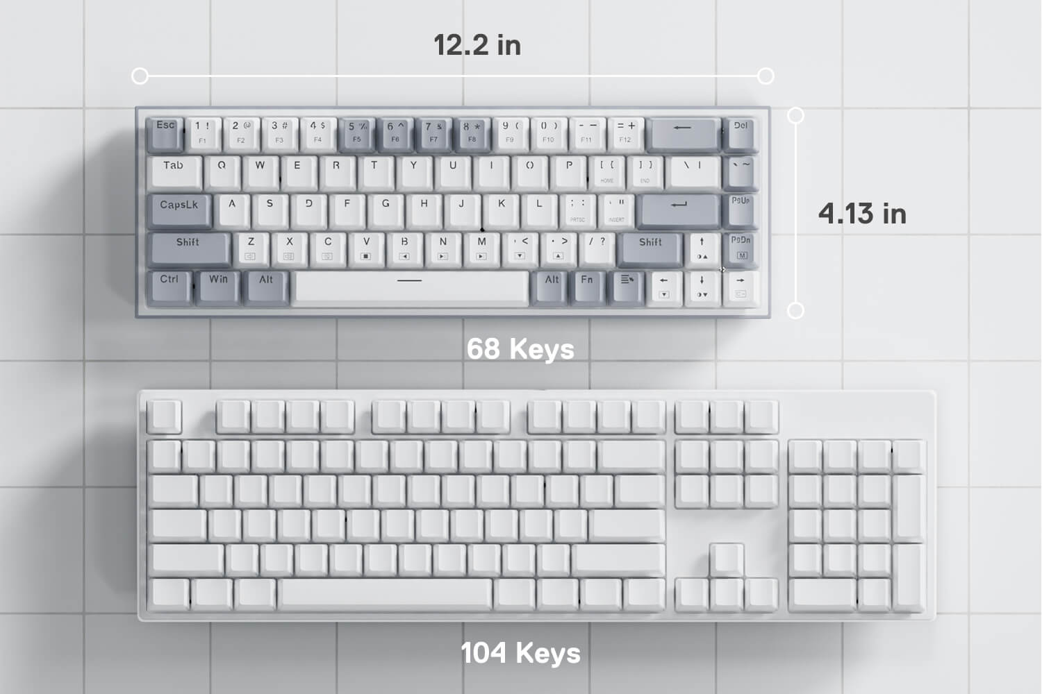 Redragon K631 Gery 65% Wired RGB Gaming Keyboard