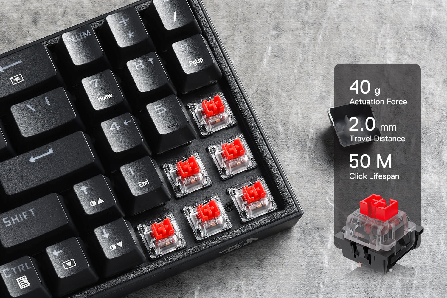 100% Hot-Swap Socket, Free-Mod Plate Mounted PCB & Dedicated Arrow Keys and Numpad