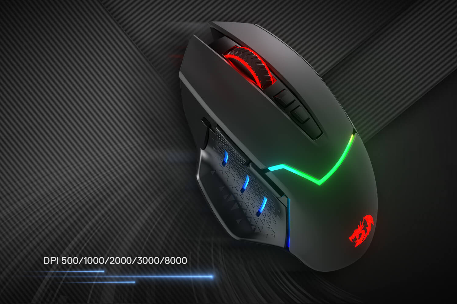 8000 DPI Wired/Wireless Gamer Mouse w/ Rapid Fire Key