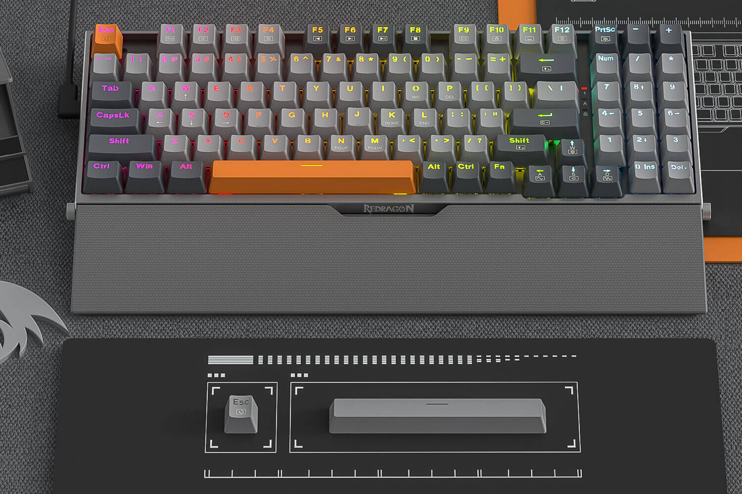 Redragon K648 90% Wired Aluminum RGB Gaming Keyboard