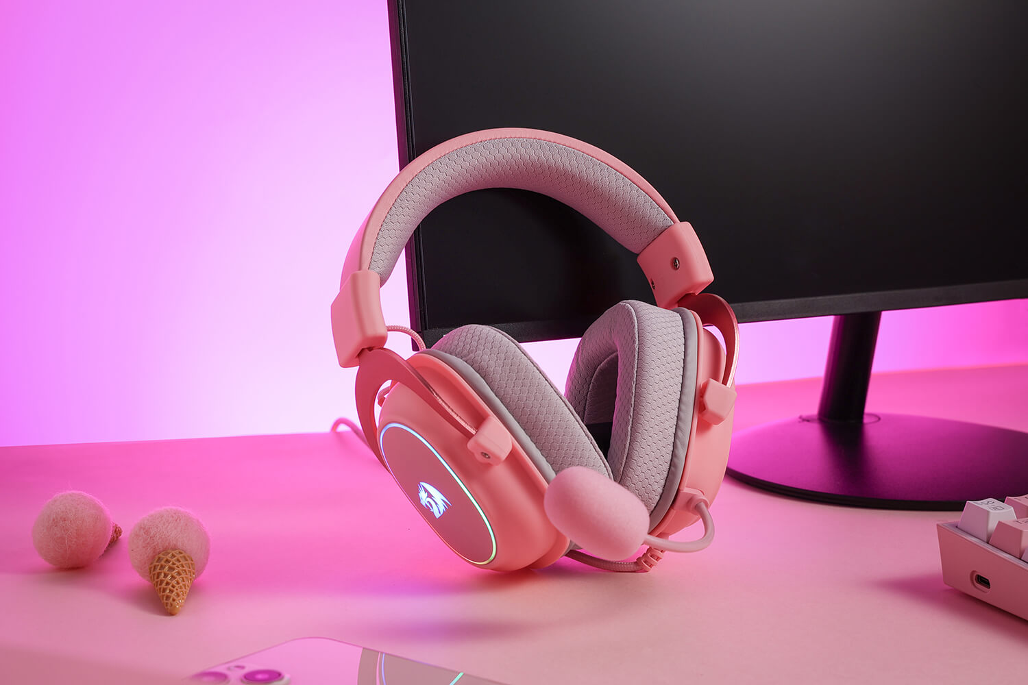 Redragon H510 ZEUS-X Cute & Kawaii Pink Gamer Headphones for Girls