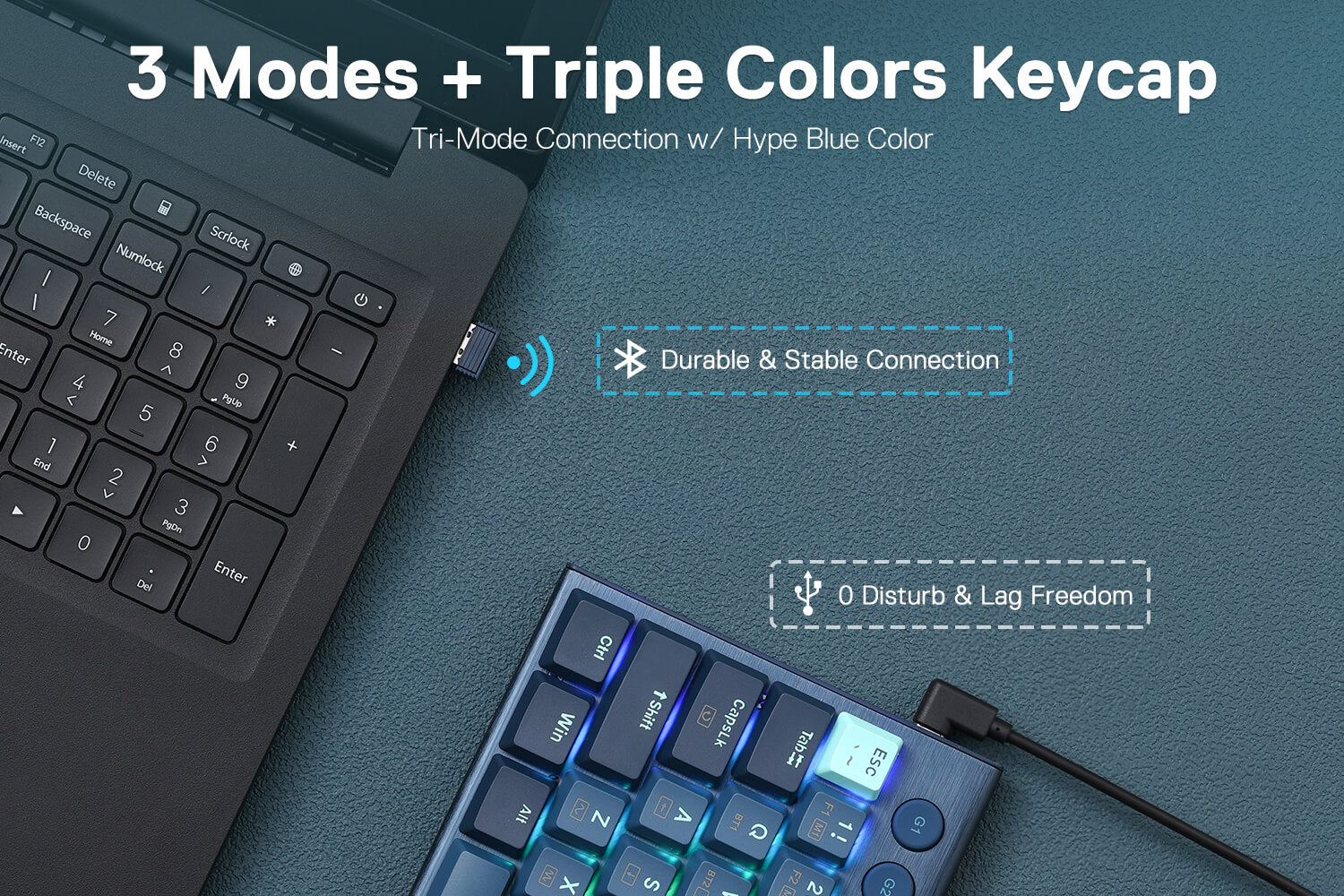 Redragon K632 PRO Noctis 60% Wireless RGB Mechanical Keyboard