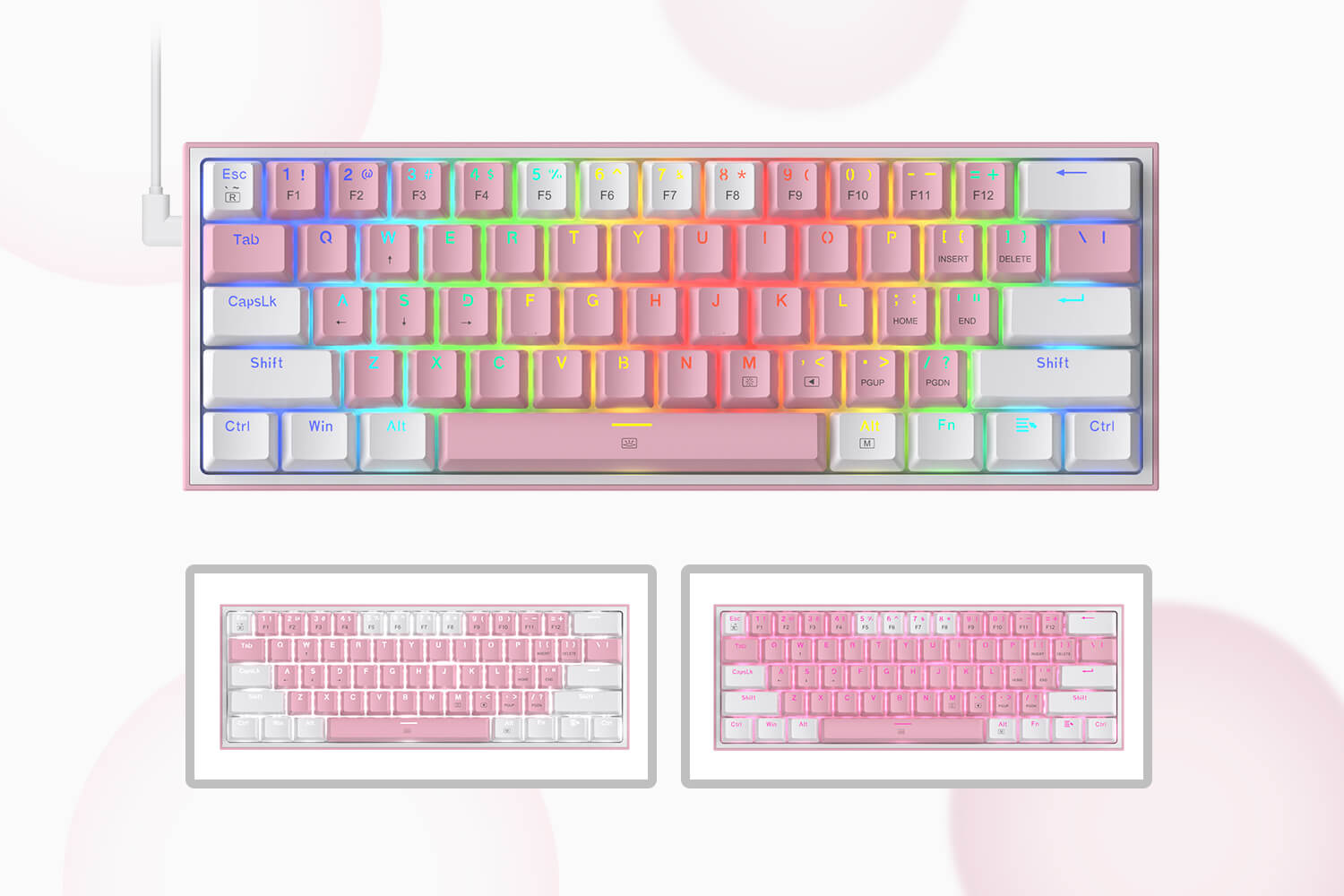 Redragon Fizz Pink 60 RGB Keyboard