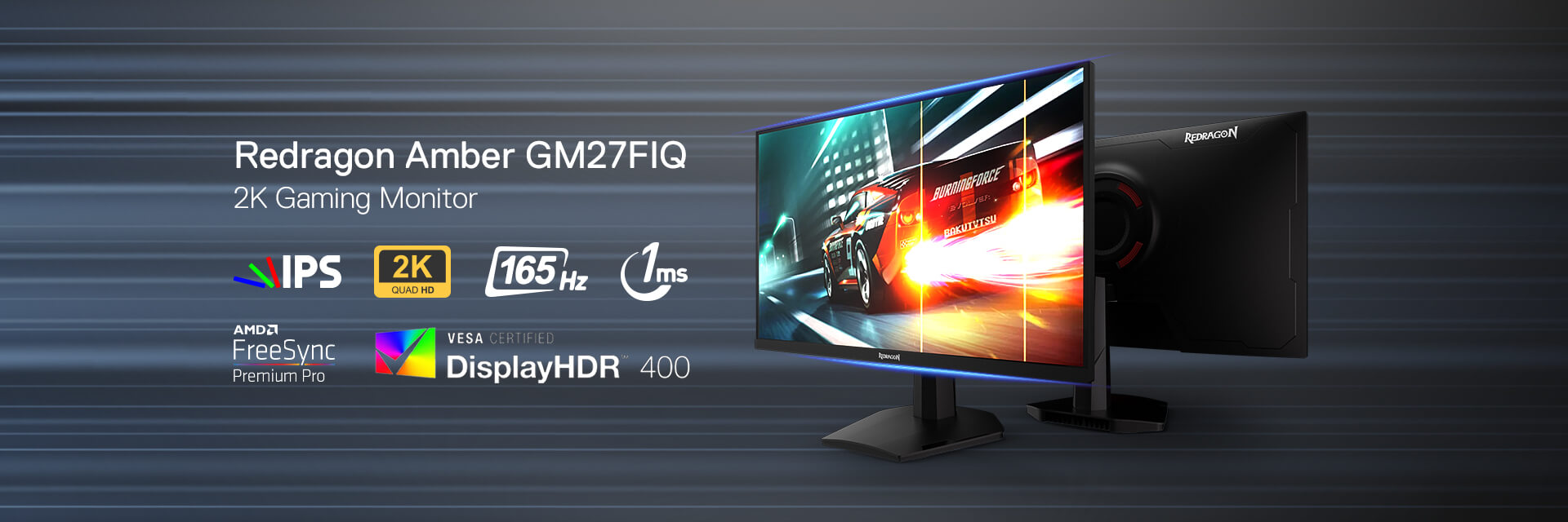 Ecran Gamer - REDRAGON MIRROR 27 165Hz ,1Ms ,FREE SYNC IPS