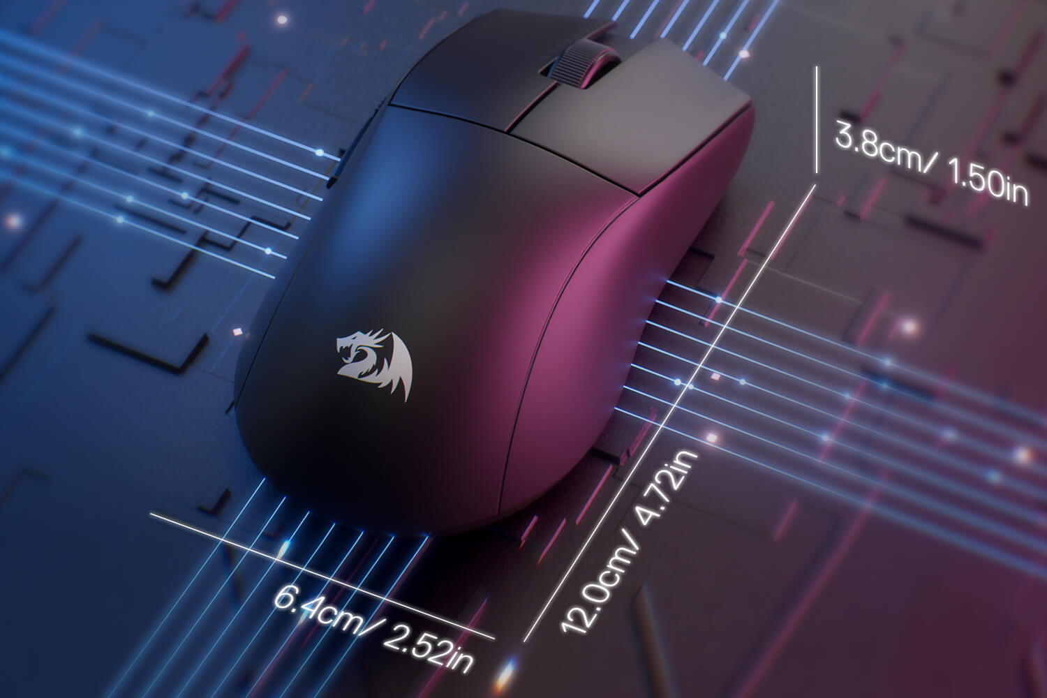Redragon M916 ULT Wireless 8K Polling Rate Gaming Mouse, 49G Ultra-Light 30,000 Max DPI Gaming Mice w/Ergonomic Natural Grip Build