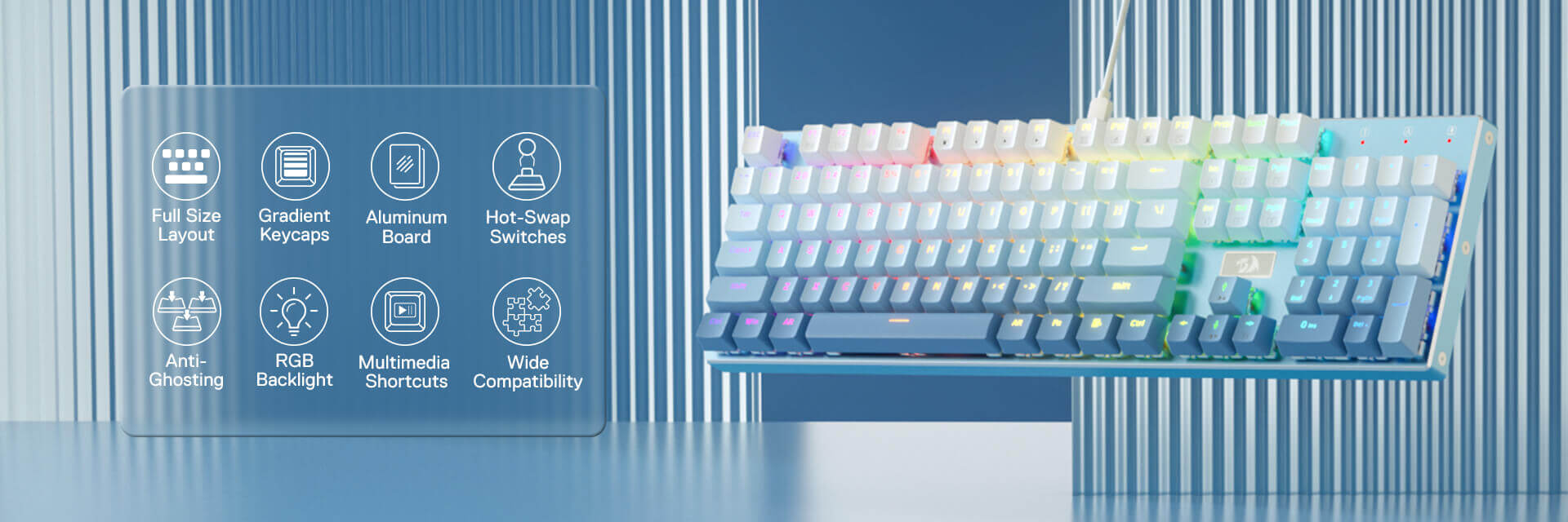 Redragon K556 SE RGB blue mechanical gaming keyboard