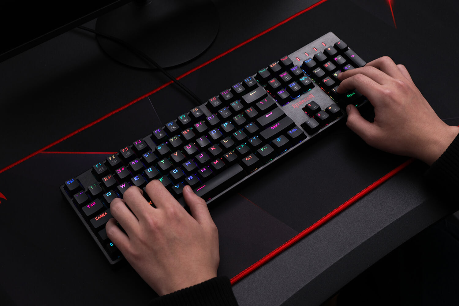 Redragon K582 SURARA RGB LED Backlit Mechanical Gaming Keyboard with104 Keys-Linear and Quiet-Red Switches