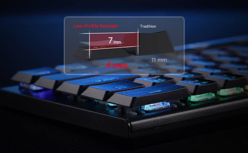 Tri-Mode Ultra-Thin Low Profile Gaming Keyboard