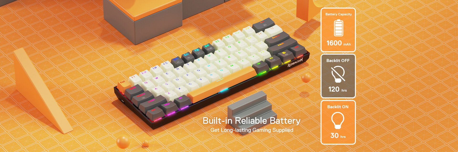 Redragon K644 SE 65% 3-Mode Wireless RGB Gaming Keyboard