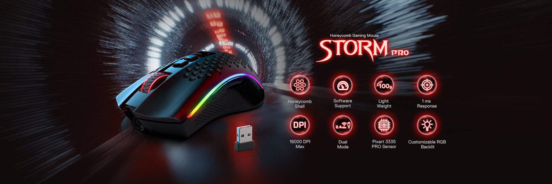 Redragon M808 Storm Pro Wireless Gaming Mouse