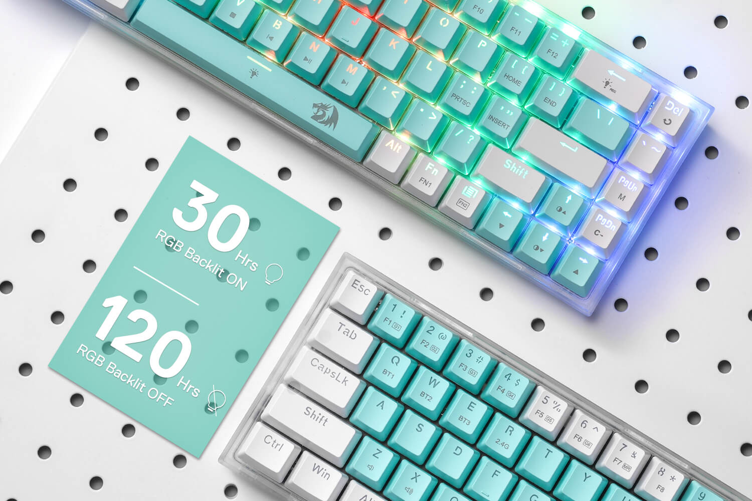 68 Keys Hot-Swappable Compact Mechanical Keyboard w/Hot-Swap Free-Mod PCB Socket & Translucent Board