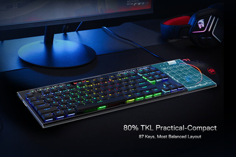 Redragon TKL Ultra-Thin Low Profile Bluetooth Keyboard  Open-box