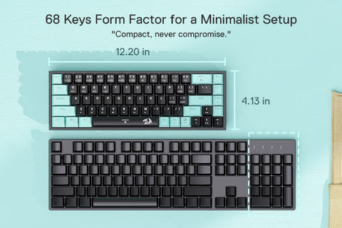 68 Keys Hot-Swappable Compact Mechanical Keyboard w/Hot-Swap Free-Mod PCB Socket & Translucent Board