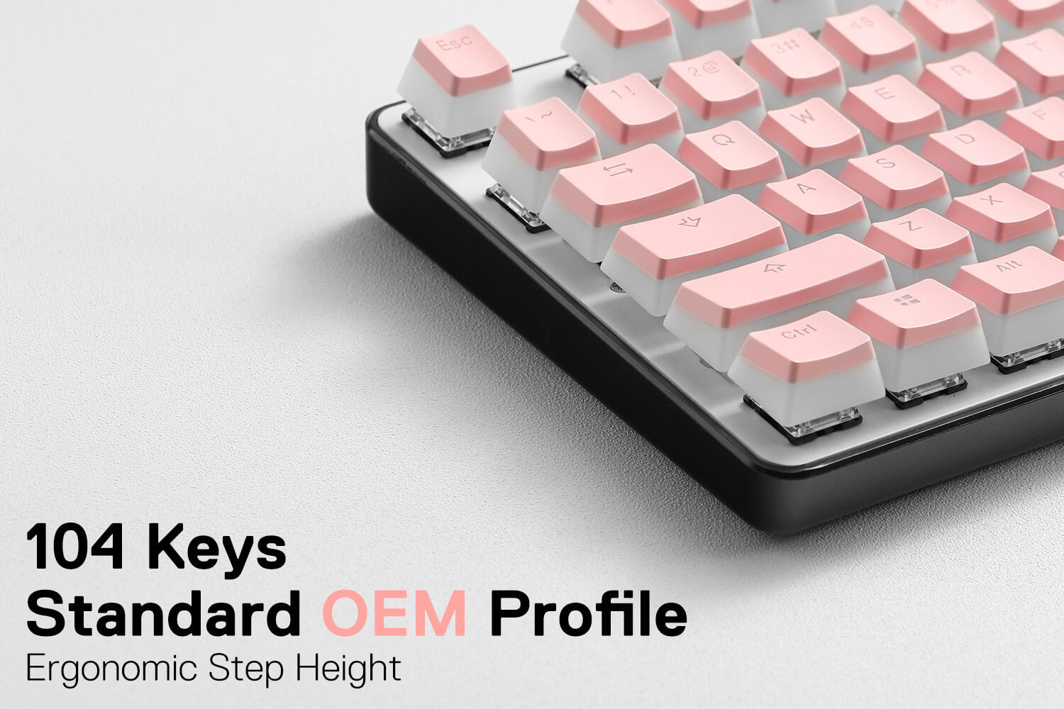 104 Keys Standard Doubleshot PBT Keycap Set w/Translucent Layer for Mechanical Keyboard