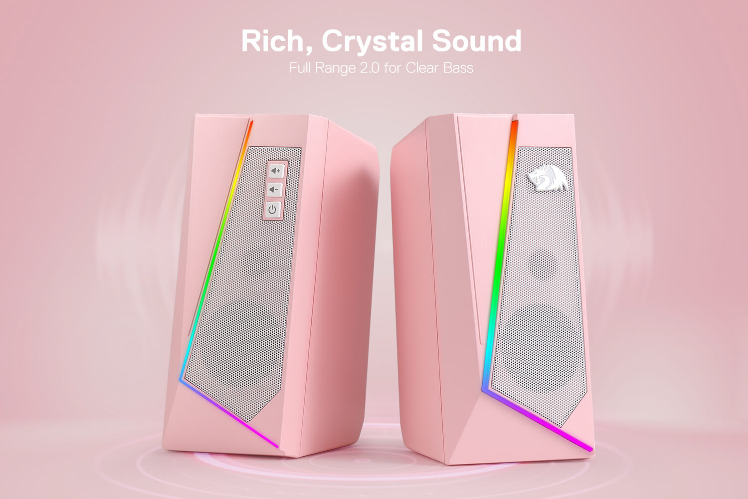 Redragon GS520 RGB pink Desktop Speakers