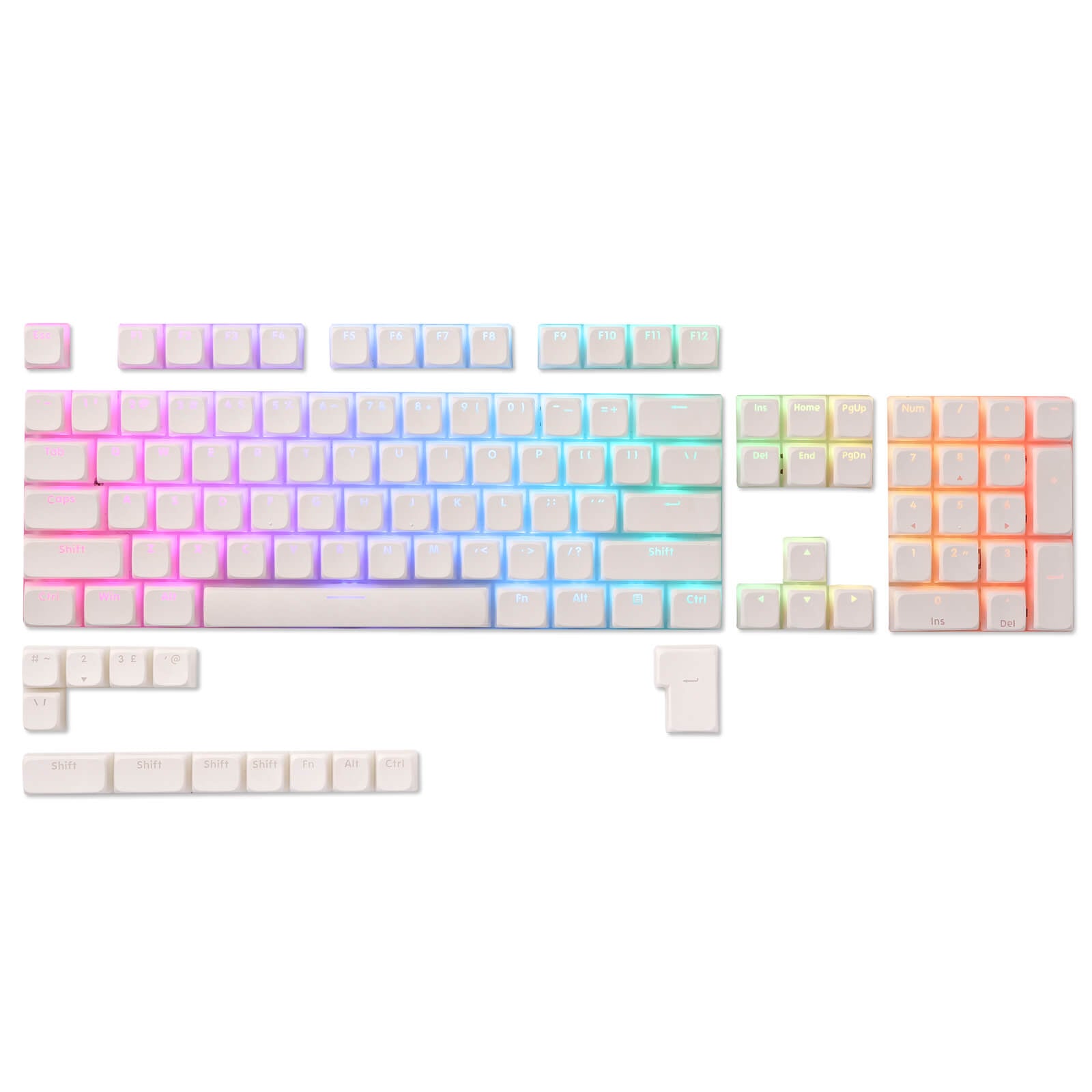 (Only Keycaps) Redragon X LTC 117-Key XDA Profile PBT Double Shot Keycaps Set