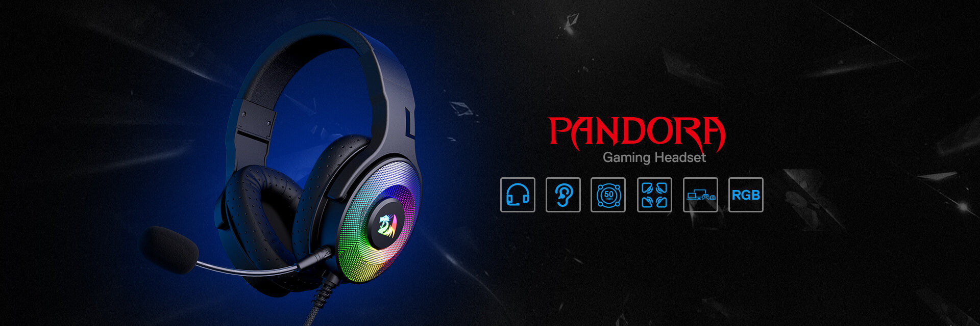 Redragon H350 Pandora RGB Wired Gaming Headset