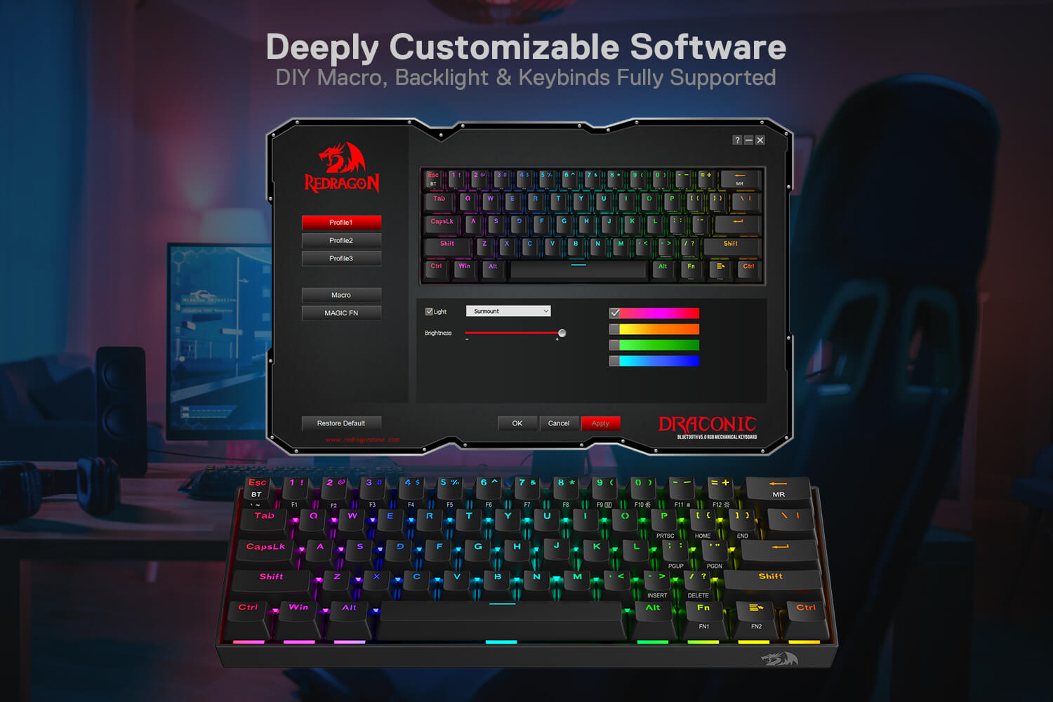 redragon 60% keyboard k530 small keyboard software