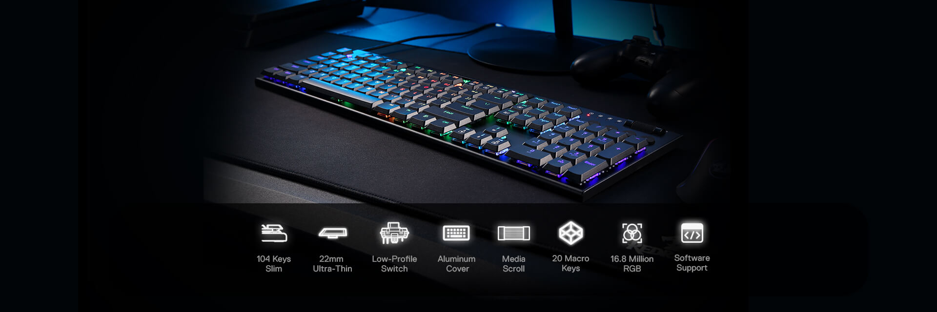 Ultra-Thin Designed Wired Gaming Keyboard