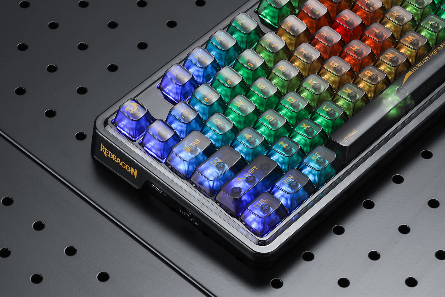 3-Modes 82 Keys Full-Transparent Hot-Swap Compact Mechanical Keyboard w/Upgraded Socket