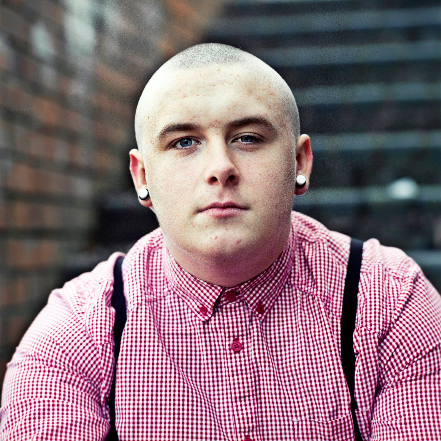 Skinhead in Gingham Shirt