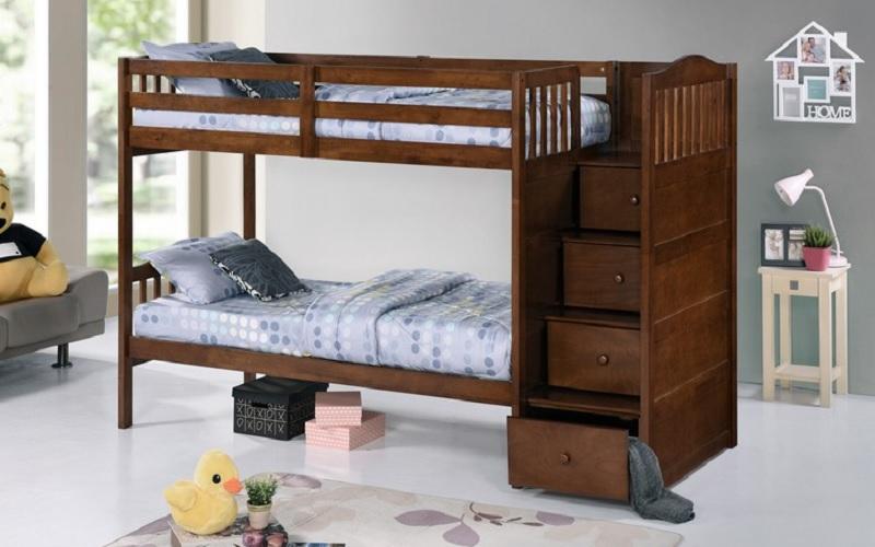 Bunk Bed Twin Over Twin Or Double With Drawers Staircase Solid