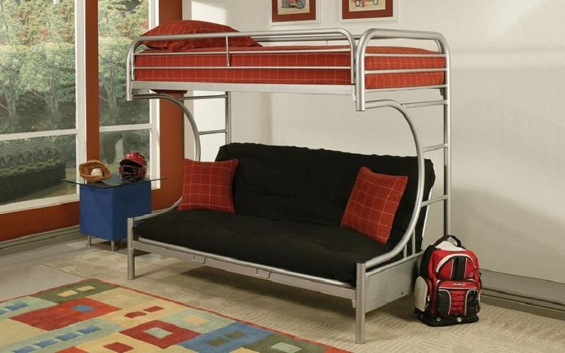 Futon Bunk Bed Twin Over Double With Metal Black White Grey Furnituremattressdirect á´°áµ‰áµƒË¡Ë¢ Furniture Deals Mattress Deals