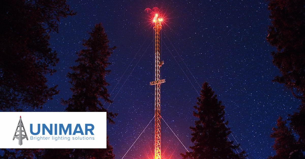 tower lighting image of tower light and trees at night from unimar