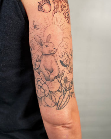 Tattoo designed by floral artist Lu Loram Martin, in Toronto, Canada.