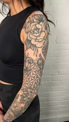 healed tattoo by female floral artist lu loram martin in toronto canada