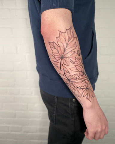 tattoo by female floral artist lu loram martin in toronto canada