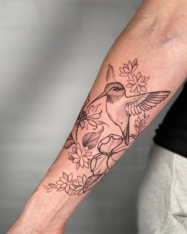 tattoo by female floral artist lu loram martin in toronto canada