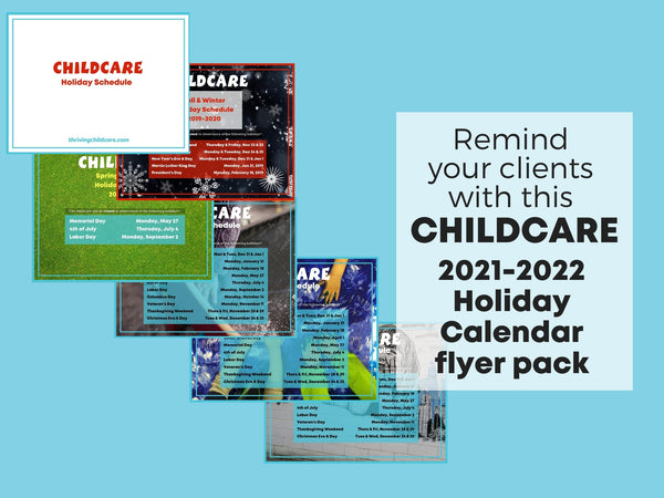 Full 2021-2022 Childcare Holiday Calendars {Instant Printable/Download – Thrivingchildcareshop.com