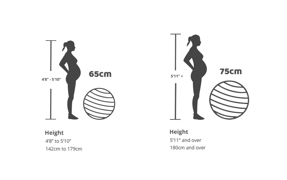 Babygo Birthing Ball Size Guide