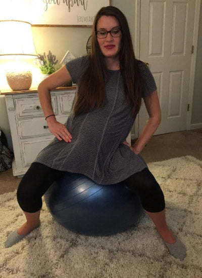 Pregnant Woman Hip Circles Birthing Ball