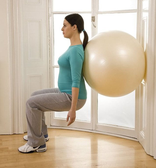 Wall Ball Squat Pregnancy Exercise