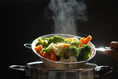 steaming vegetables