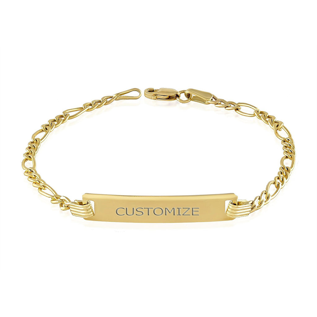 baby nameplate bracelet gold