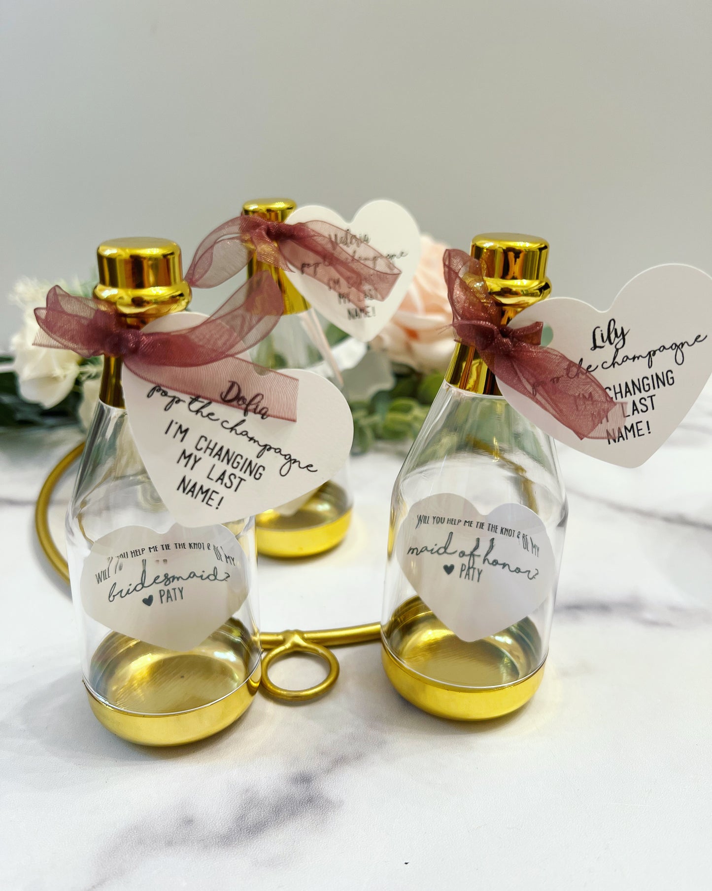 Pop the Champagne! Help me tie the knot JUST the personalized bottles!