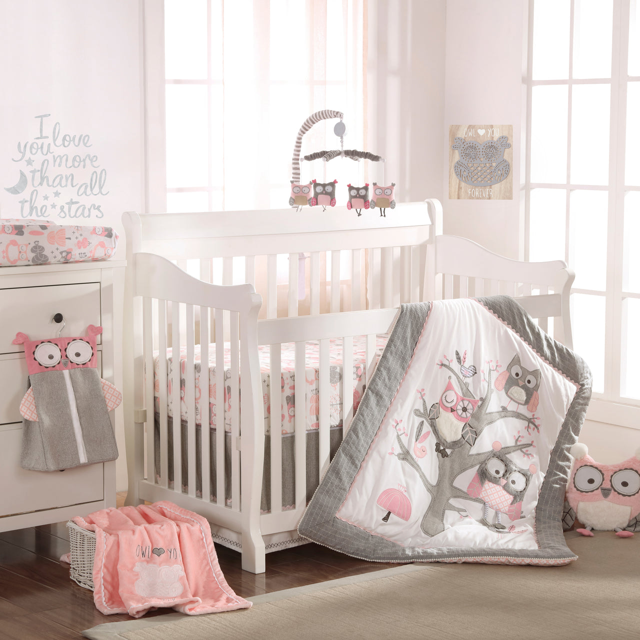 levtex baby night owl pink