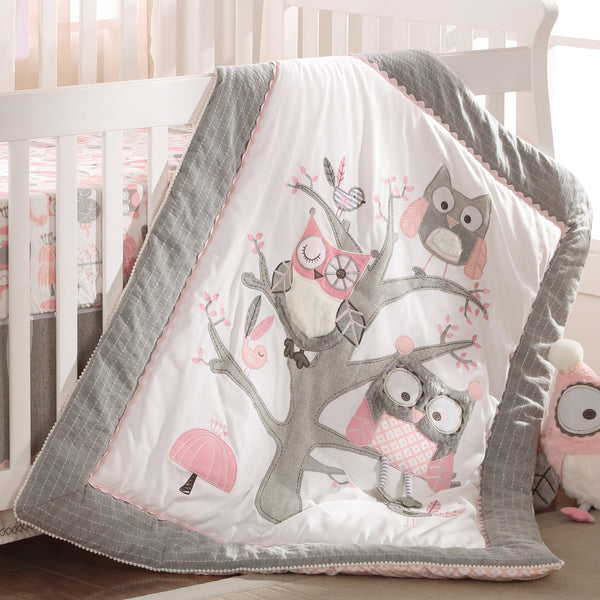 Levtex Baby Night Owl 5PC Bedding Set - Pink