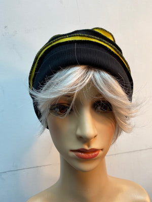 Medium/Large Black and Yellow Tencel Hat