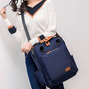 Women's Stylish Solid  Waterproof Nylon Bag Multi-pocket Zipper Backpack - Marfuny