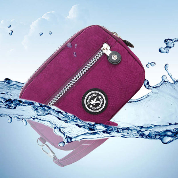 Women's Casual Solid Waterproof Nylon Bags Multifunctional Zipper Wallet - Marfuny