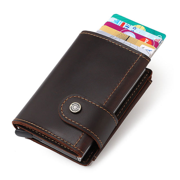 Retro Cowhide RFID Anti-theft Multifunctional Wallet